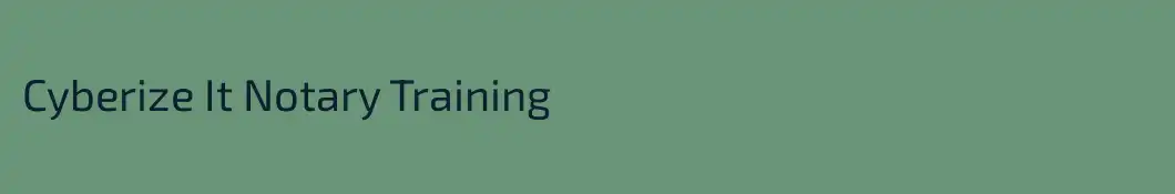Cyberize It Notary Training